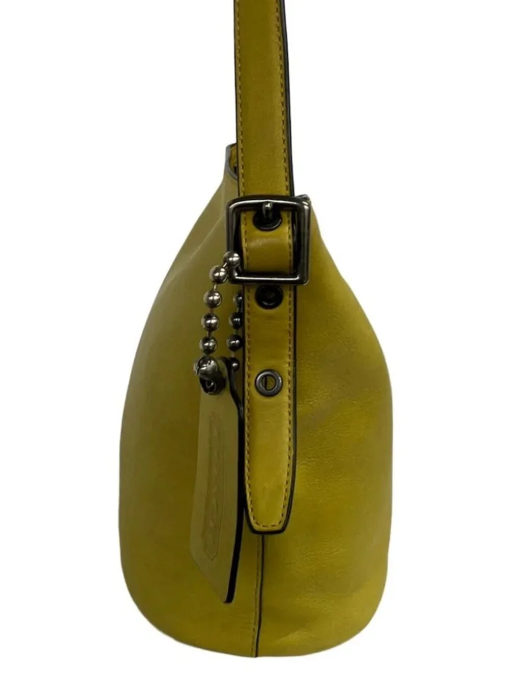 COACH Bleecker Leather Mini Duffle 32281 Dark yellow Leather Shoulder Bag